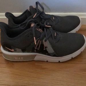 Nike AirMax sequent 3.  Size 9 woman’s.  Grey camo